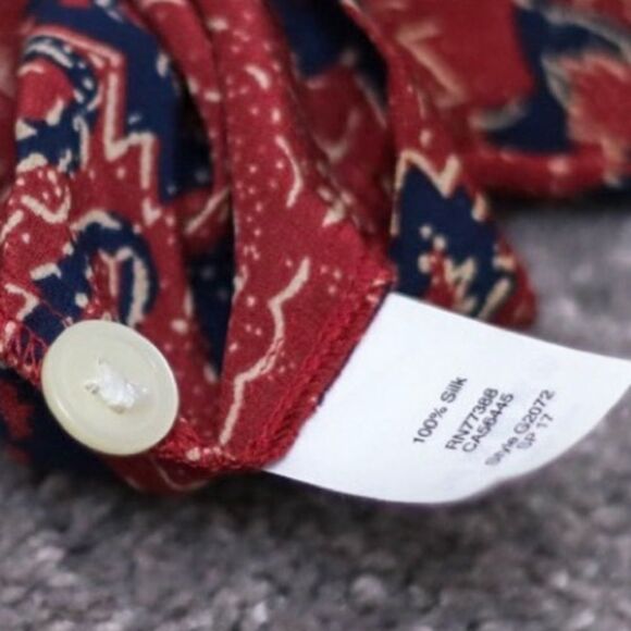 Madewell 100% silk tie-front blouse, Assam Floral, size S. - Picture 7 of 8